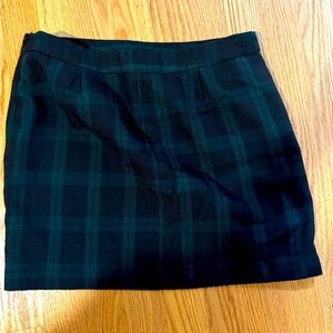 Gap Womens Mini Pencil Skirt Preppy Unlined Flannel Plaid Green Blue Size 2